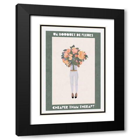 Flowers girl therapy Black Modern Wood Framed Art Print with Double Matting by Manovski, Sarah