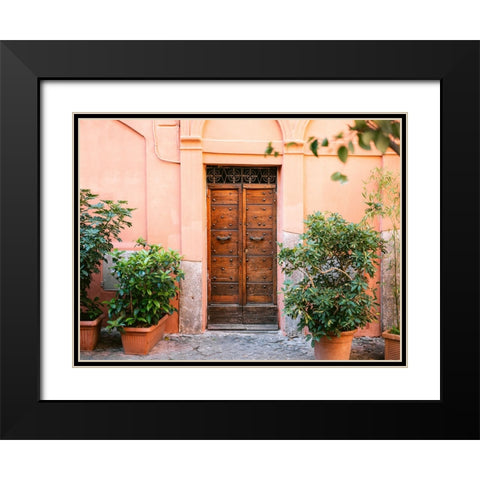The Trastevere door Black Modern Wood Framed Art Print with Double Matting by Zwart, Raisa