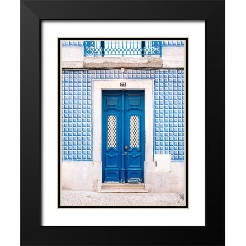 Blue Lisbon Black Modern Wood Framed Art Print with Double Matting by Zwart, Raisa