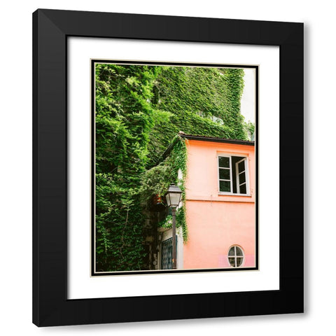Green and Pink || Montmartre Paris Black Modern Wood Framed Art Print with Double Matting by Zwart, Raisa