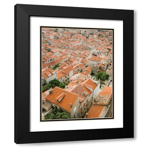 Roofs of Dubrovnik Black Modern Wood Framed Art Print with Double Matting by Zwart, Raisa