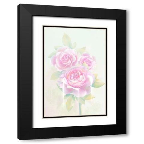 Rose Hologram Black Modern Wood Framed Art Print with Double Matting by Thai, Xuan