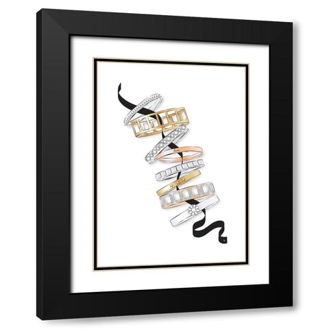 Bracelets Black Modern Wood Framed Art Print with Double Matting by Martina