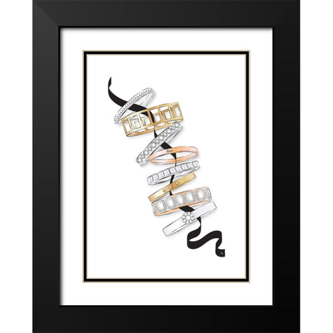 Bracelets Black Modern Wood Framed Art Print with Double Matting by Martina