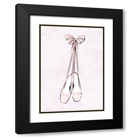 Ballerina Shoes Black Modern Wood Framed Art Print with Double Matting by Martina