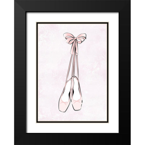 Ballerina Shoes Black Modern Wood Framed Art Print with Double Matting by Martina