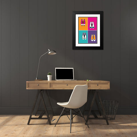 Bold Flats Black Modern Wood Framed Art Print with Double Matting by Martina