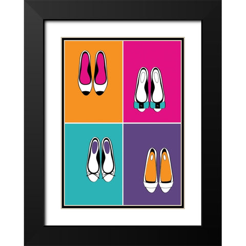 Bold Flats Black Modern Wood Framed Art Print with Double Matting by Martina