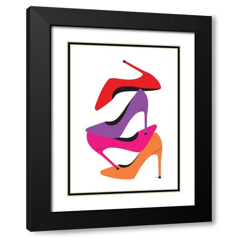 Bright Heels Black Modern Wood Framed Art Print with Double Matting by Martina