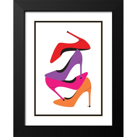Bright Heels Black Modern Wood Framed Art Print with Double Matting by Martina