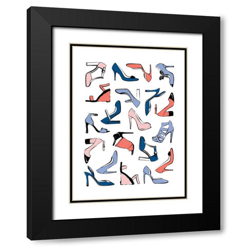 Colourful Heels Black Modern Wood Framed Art Print with Double Matting by Martina