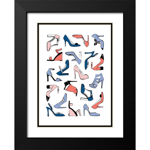 Colourful Heels Black Modern Wood Framed Art Print with Double Matting by Martina