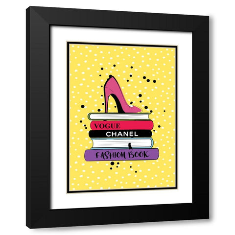 Fashion Books Black Modern Wood Framed Art Print with Double Matting by Martina