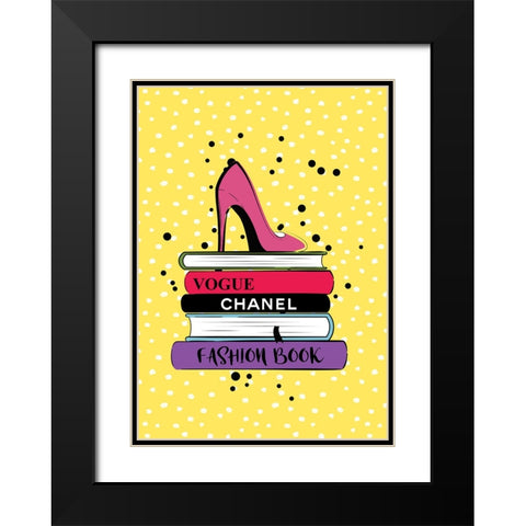 Fashion Books Black Modern Wood Framed Art Print with Double Matting by Martina