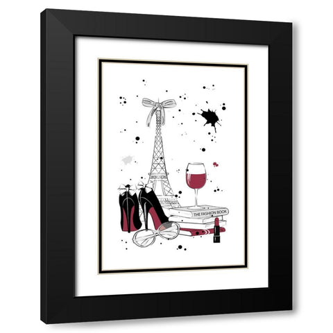 Living in Paris Black Modern Wood Framed Art Print with Double Matting by Martina