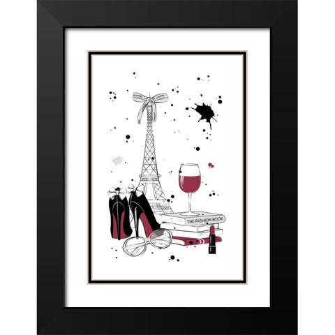 Living in Paris Black Modern Wood Framed Art Print with Double Matting by Martina
