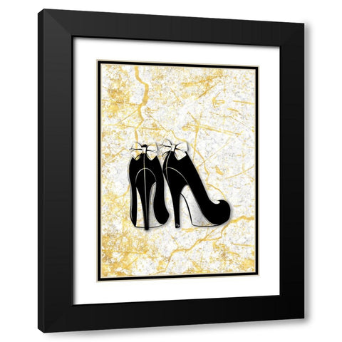 Marble Heels Black Modern Wood Framed Art Print with Double Matting by Martina