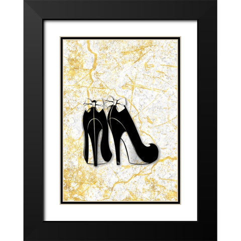 Marble Heels Black Modern Wood Framed Art Print with Double Matting by Martina
