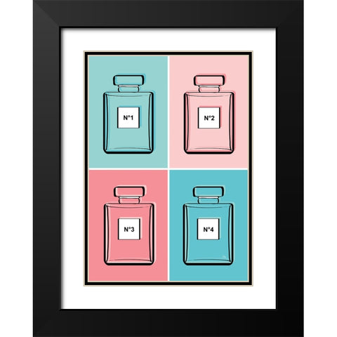 Pastel Perfumes Black Modern Wood Framed Art Print with Double Matting by Martina