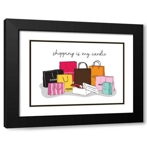 Shopping Cardio Black Modern Wood Framed Art Print with Double Matting by Martina