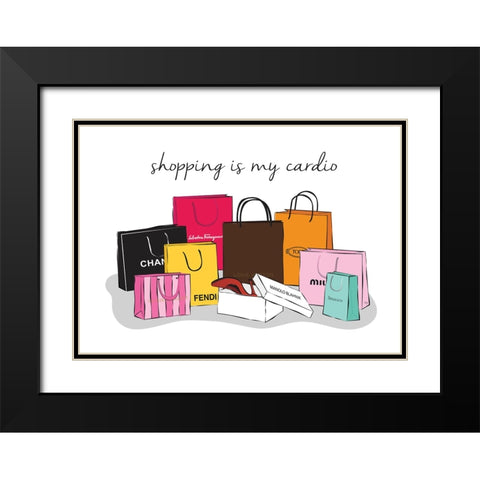 Shopping Cardio Black Modern Wood Framed Art Print with Double Matting by Martina