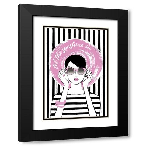 Sunshine Girl Black Modern Wood Framed Art Print with Double Matting by Martina