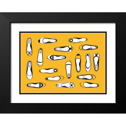 Yellow Flats Black Modern Wood Framed Art Print with Double Matting by Martina