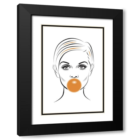 Twiggy Black Modern Wood Framed Art Print with Double Matting by Martina