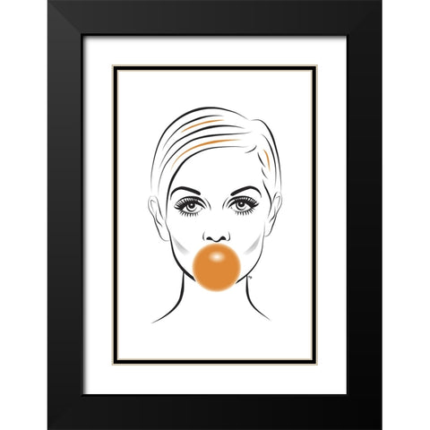 Twiggy Black Modern Wood Framed Art Print with Double Matting by Martina