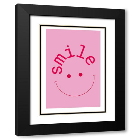Smile Black Modern Wood Framed Art Print with Double Matting by Ortiz, Sergio