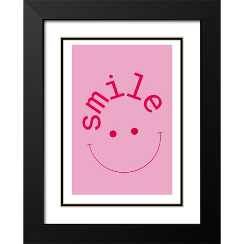 Smile Black Modern Wood Framed Art Print with Double Matting by Ortiz, Sergio