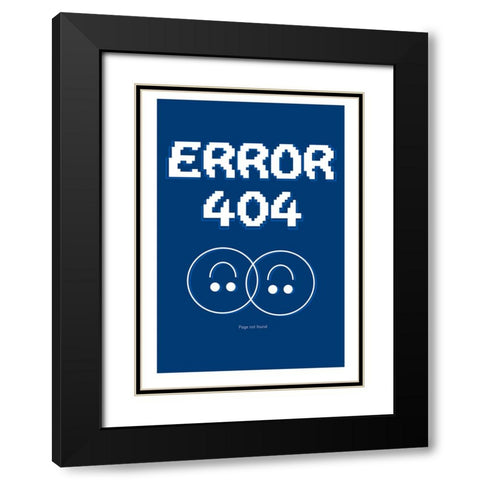 Error 404 Black Modern Wood Framed Art Print with Double Matting by Ortiz, Sergio