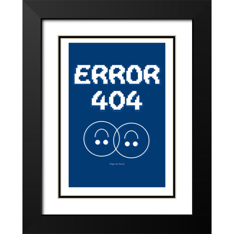 Error 404 Black Modern Wood Framed Art Print with Double Matting by Ortiz, Sergio