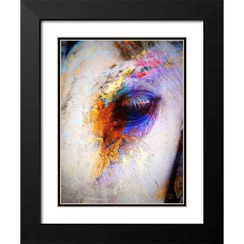 Painted Horse Black Modern Wood Framed Art Print with Double Matting by Day, Ruth