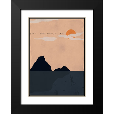 Deep dive Black Modern Wood Framed Art Print with Double Matting by Elmoudden, Omar
