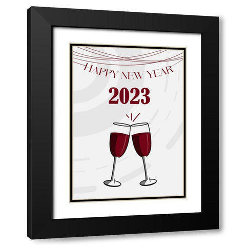 Wine Wine Black Modern Wood Framed Art Print with Double Matting by Elmoudden, Omar