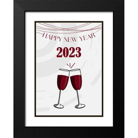 Wine Wine Black Modern Wood Framed Art Print with Double Matting by Elmoudden, Omar