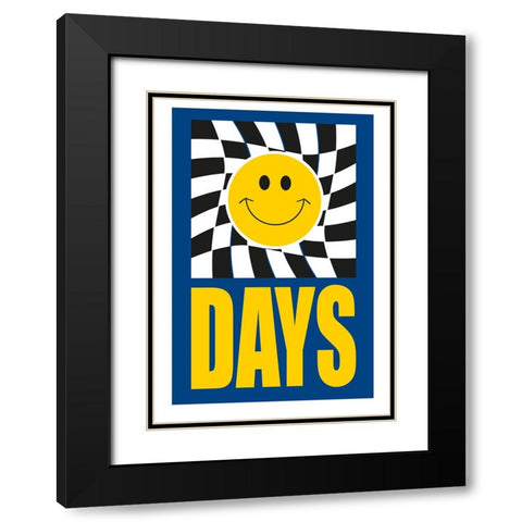 Happy Days Black Modern Wood Framed Art Print with Double Matting by Ortiz, Sergio