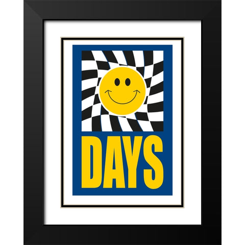Happy Days Black Modern Wood Framed Art Print with Double Matting by Ortiz, Sergio