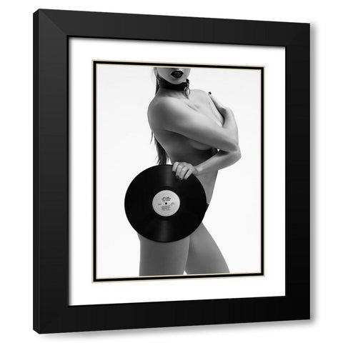 Raw Power Black Modern Wood Framed Art Print with Double Matting by Drake, David