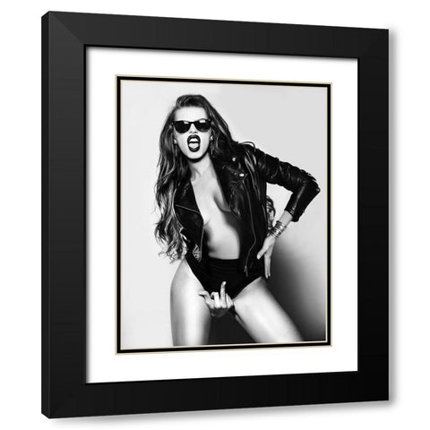 Eat This Black Modern Wood Framed Art Print with Double Matting by Drake, David