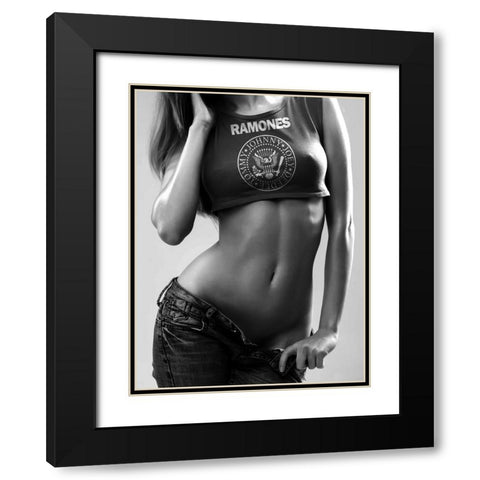 Aye Oh Lets Go Black Modern Wood Framed Art Print with Double Matting by Drake, David