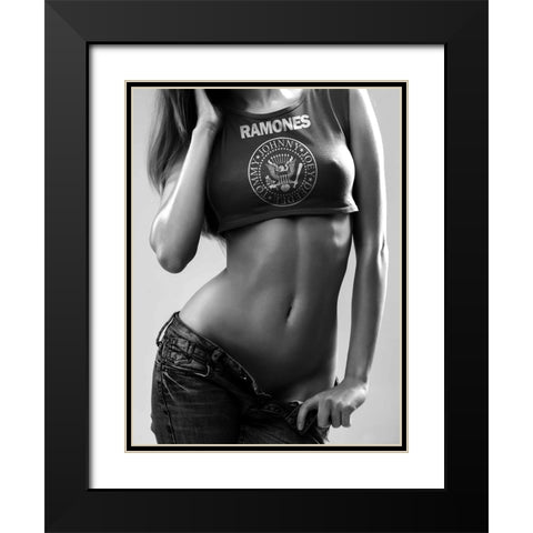 Aye Oh Lets Go Black Modern Wood Framed Art Print with Double Matting by Drake, David