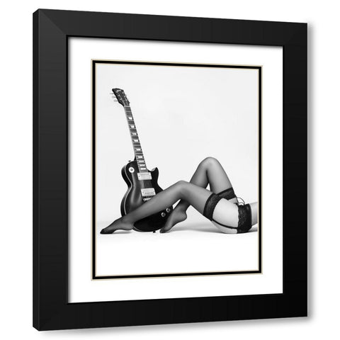 Rock n Legs Black Modern Wood Framed Art Print with Double Matting by Drake, David
