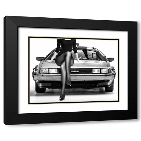 The Future Is Female Black Modern Wood Framed Art Print with Double Matting by Drake, David