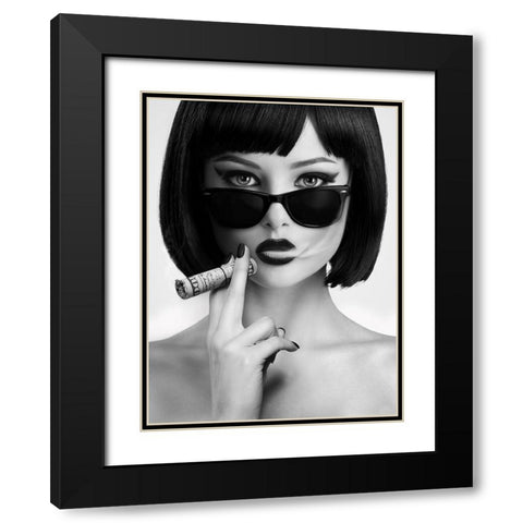 Smoke This Black Modern Wood Framed Art Print with Double Matting by Drake, David
