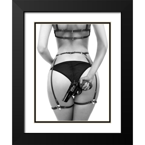 Loves A Loaded Gun Black Modern Wood Framed Art Print with Double Matting by Drake, David