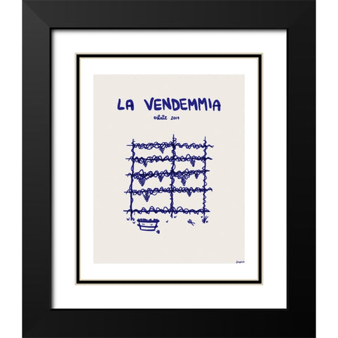 La vendemmia Black Modern Wood Framed Art Print with Double Matting by Mora, Giulia