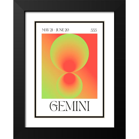 Gemini Black Modern Wood Framed Art Print with Double Matting by Castillo, Valeria