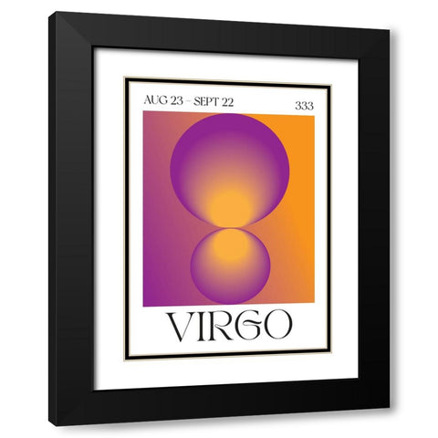 Virgo Black Modern Wood Framed Art Print with Double Matting by Castillo, Valeria